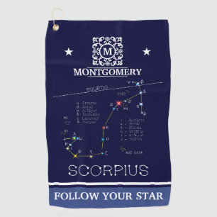 Zodiac Constellation Scorpius Golfhandtuch