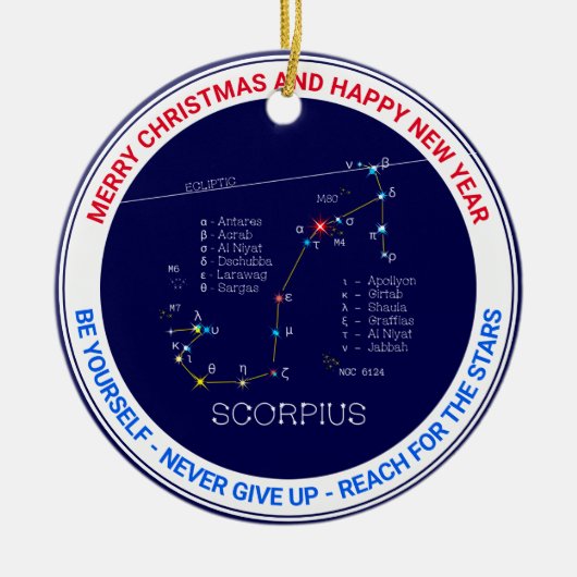 Zodiac Constellation Scorpius Keramik Ornament (Vorne)