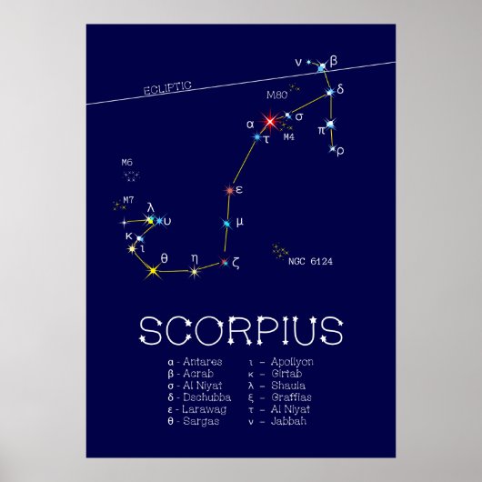 Zodiac Constellation Scorpius Poster (Vorne)