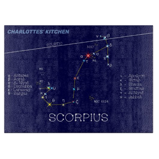 Zodiac Constellation Scorpius Schneidebrett (Vorderseite)