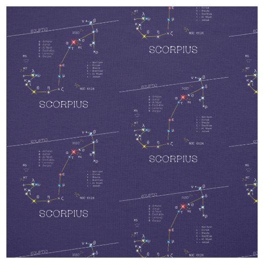 Zodiac Constellation Scorpius Stoff (Muster)
