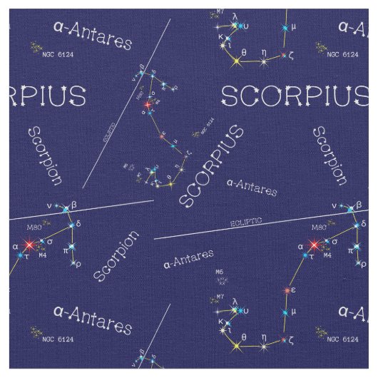 Zodiac Constellation Scorpius Stoff (Nahaufnahme)