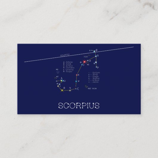 Zodiac Constellation Scorpius Visitenkarte (Vorderseite)