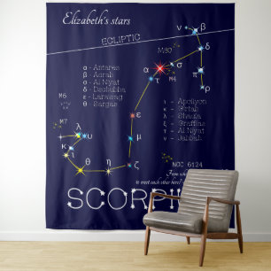 Zodiac Constellation Scorpius Wandteppich