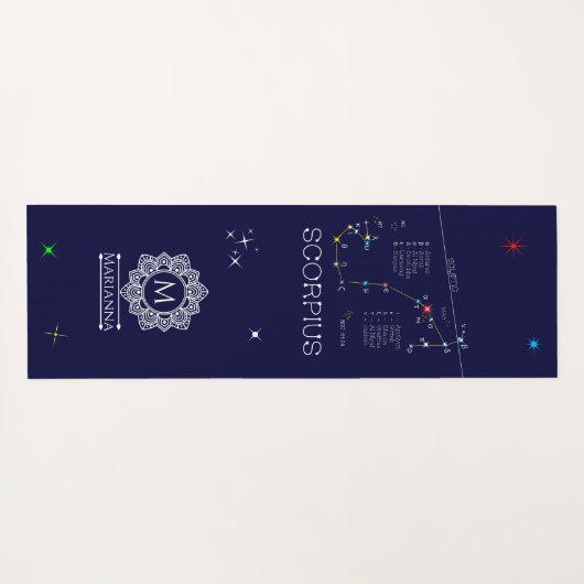 Zodiac Constellation Scorpius Yogamatte (Rückseite (Horizontal))