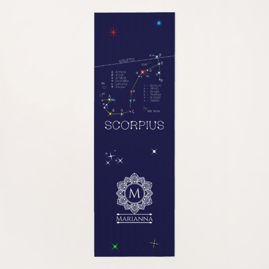 Zodiac Constellation Scorpius Yogamatte (Rückseite)