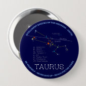 Zodiac Constellation Taurus Button (Vorne & Hinten)