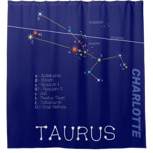 Zodiac Constellation Taurus Duschvorhang (Vorderseite)