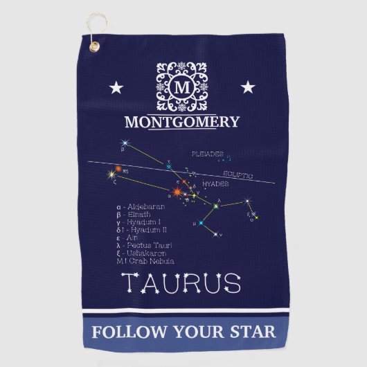 Zodiac Constellation Taurus Golfhandtuch (Vorderseite)