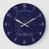 Zodiac Constellation Taurus Große Wanduhr (Vorderseite)