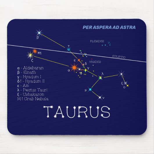 Zodiac Constellation Taurus Mousepad (Vorne)