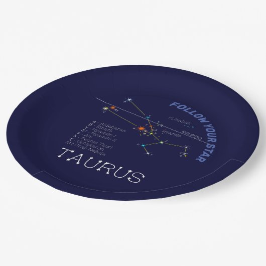 Zodiac Constellation Taurus Pappteller (Schrägansicht)