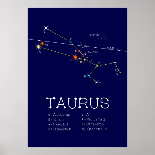 Zodiac Constellation Taurus Poster (Vorne)