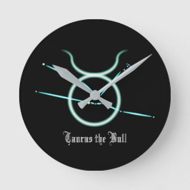 Zodiac Constellation Taurus Round Clock Runde Wanduhr