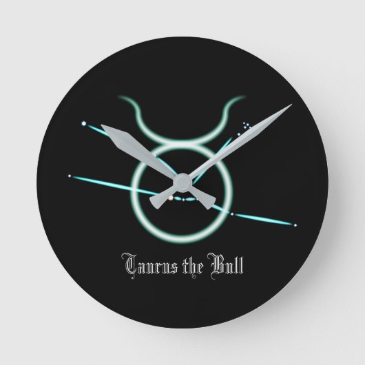 Zodiac Constellation Taurus Round Clock Runde Wanduhr (Vorderseite)