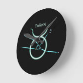 Zodiac Constellation Taurus Round Clock Runde Wanduhr (Winkel)