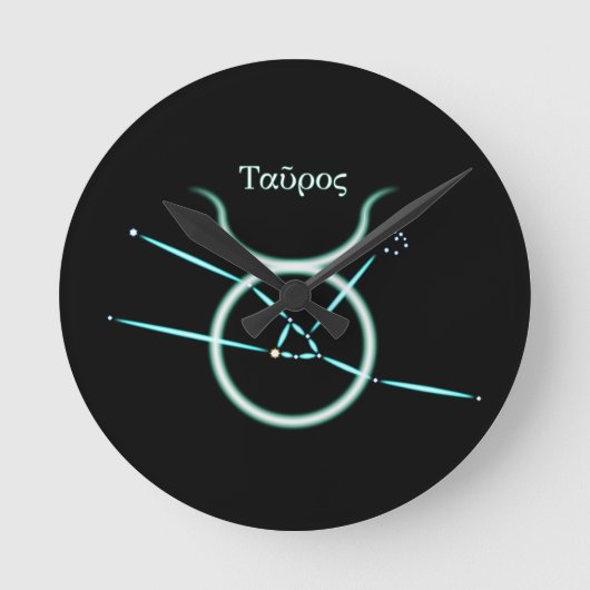 Zodiac Constellation Taurus Round Clock Runde Wanduhr (Vorderseite)