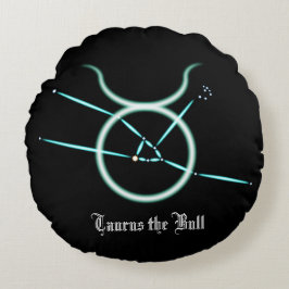 Zodiac Constellation Taurus Round Pillow Rundes Kissen