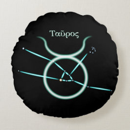 Zodiac Constellation Taurus Round Pillow Rundes Kissen