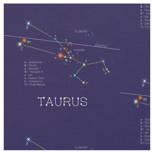 Zodiac Constellation Taurus Stoff (Nahaufnahme)