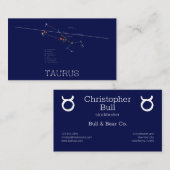 Zodiac Constellation Taurus Visitenkarte (Vorne/Hinten)