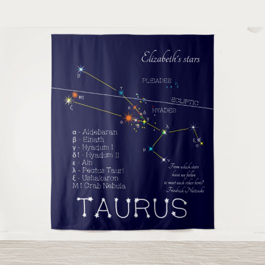 Zodiac Constellation Taurus Wandteppich (Vorderseite)