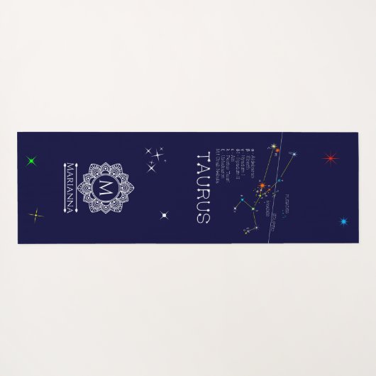 Zodiac Constellation Taurus Yogamatte (Rückseite (Horizontal))