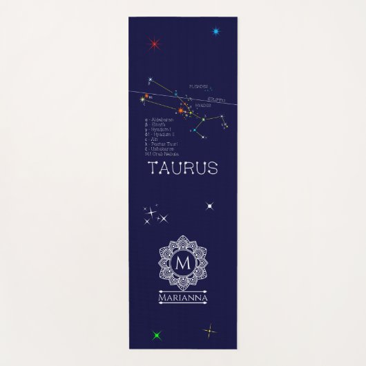 Zodiac Constellation Taurus Yogamatte (Vorderseite)