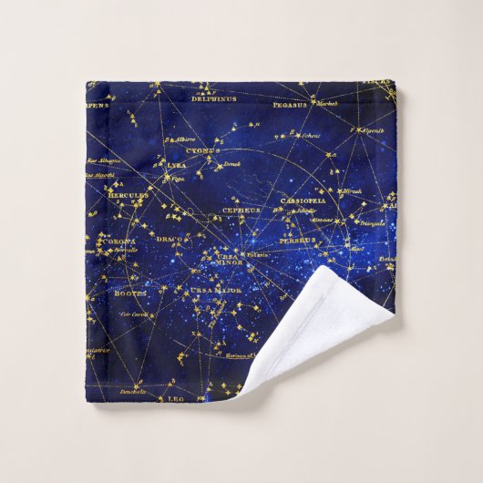 Zodiac Constellations Galaxy Badhandtuch Set (Waschlappen)