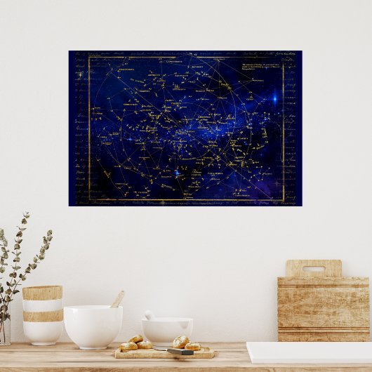 Zodiac Constellations Galaxy Poster (Küche)