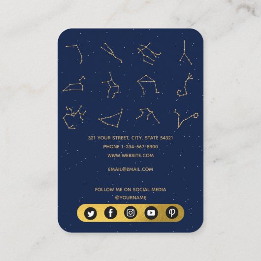 Zodiac Constellations Juwelierausweiskarte Visitenkarte (Rückseite)