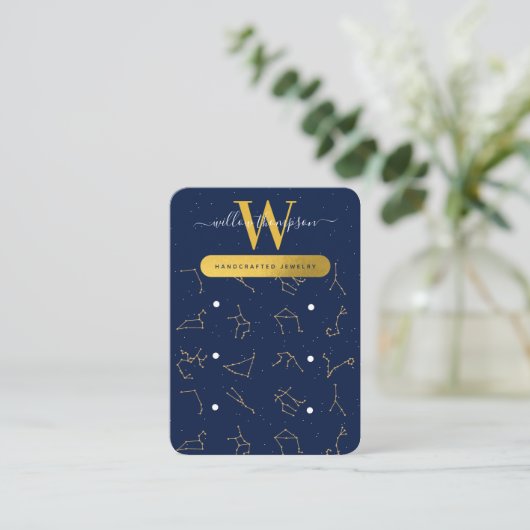 Zodiac Constellations Juwelierausweiskarte Visitenkarte (Stehend Vorderseite)