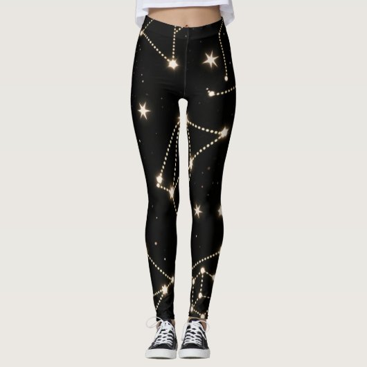 Zodiac Constellations Muster Leggings (Vorderseite)