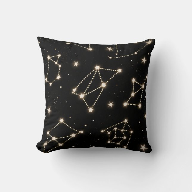 Zodiac Constellations Pattern werfen Kissen (Vorderseite)