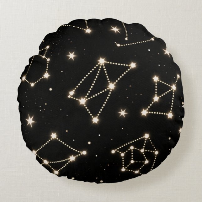 Zodiac Constellations Pattern werfen Kissen (Vorderseite)