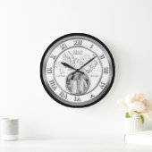 Zodiac Couple Foto Wedding Monogram Your Signs Große Wanduhr (Zuhause)