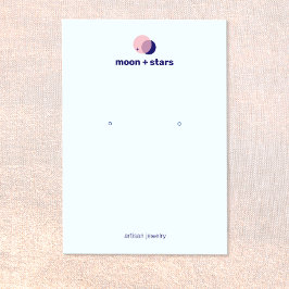 Zodiac Crescent Moon Earring Juwelier Display Visitenkarte