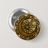 Zodiac Crescent Moon Mucha Button (Vorne & Hinten)