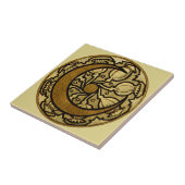 Zodiac Crescent Moon Mucha Fliese (Seite)