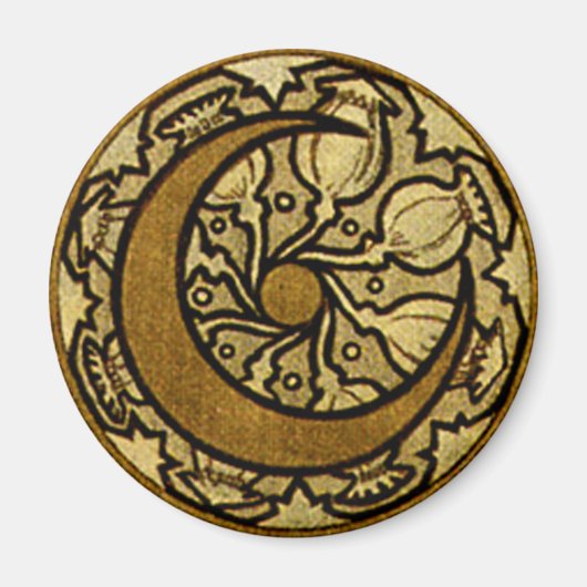 Zodiac Crescent Moon Mucha Magnet (Vorne)