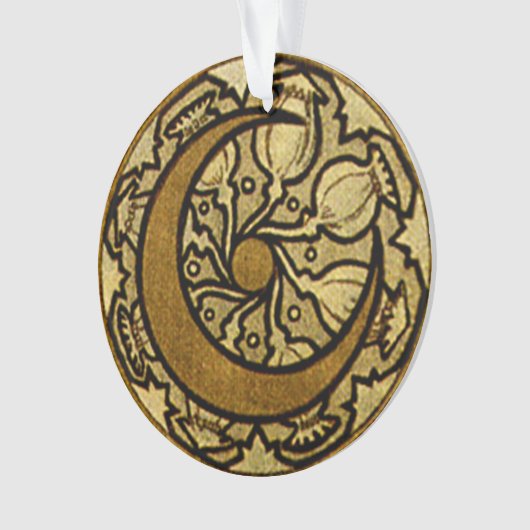 Zodiac Crescent Moon Mucha Ornament (Vorderseite)