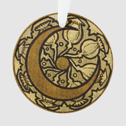Zodiac Crescent Moon Mucha Ornament (Vorderseite)