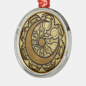 Zodiac Crescent Moon Mucha Silbernes Ornament (Links)