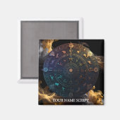 Zodiac Disk Astrologie verkörpern Kunst und Dekora Magnet (Vorderseite/Rückseite)