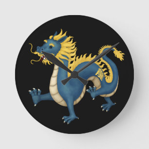 Zodiac Dragon Astrologie-Zeichen Runde Wanduhr
