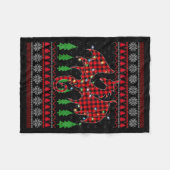 Zodiac Dragon Ugly Sweater Christmas Lights Dragon Fleecedecke (Vorderseite (Horizontal))