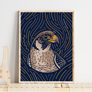Zodiac Falcon Animal Print   Falcon Print Poster