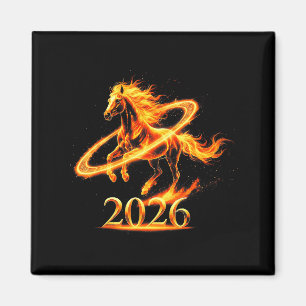Zodiac-Feuer-Gold-Jahr des Pferdes 2026 Lunar-Neuj Magnet