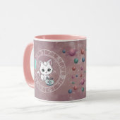 Zodiac Fisces Niedlich Cat Wheel Planet Astrologie Tasse (Vorderseite Links)