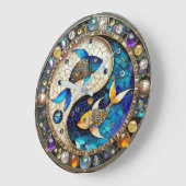 Zodiac - Fische Fischjin und Yang Große Wanduhr (Winkel)